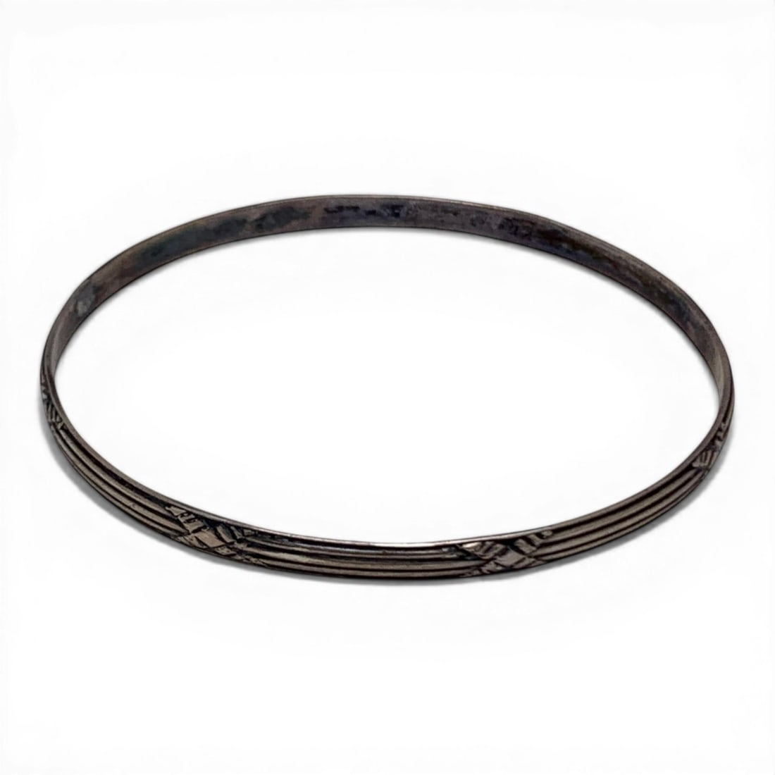 Thin Sterling Silver Bangle Bracelet - 2