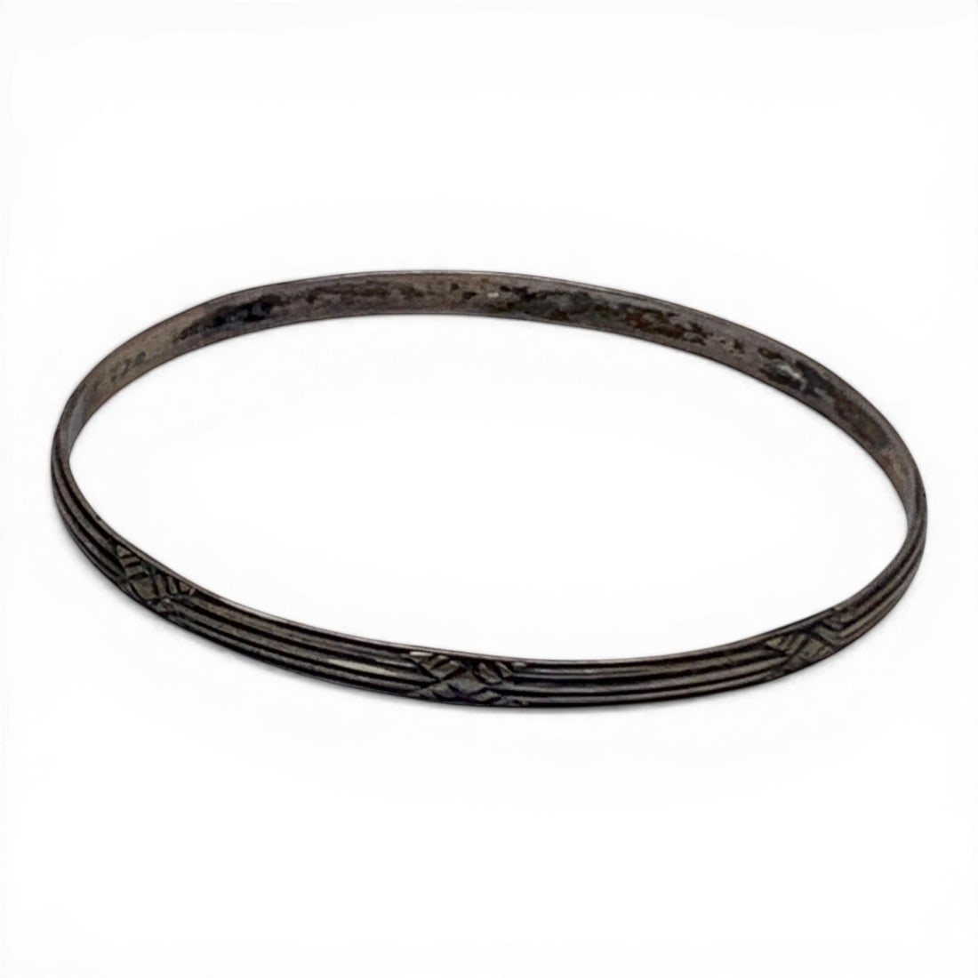 Thin Sterling Silver Bangle Bracelet - 3