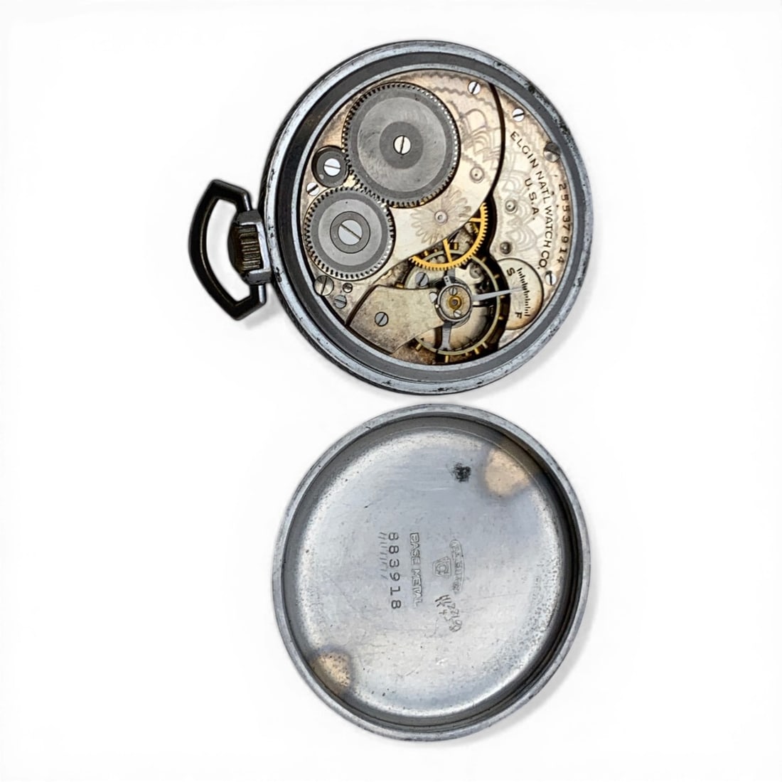 Elgin Silver Tone Pocket Watch - 3