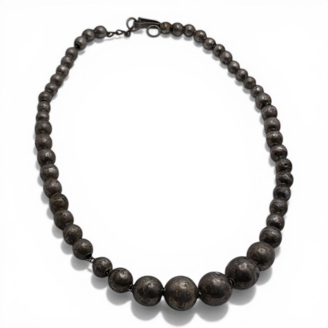 Mexico Sterling Silver Beaded Necklace (1 of 5)