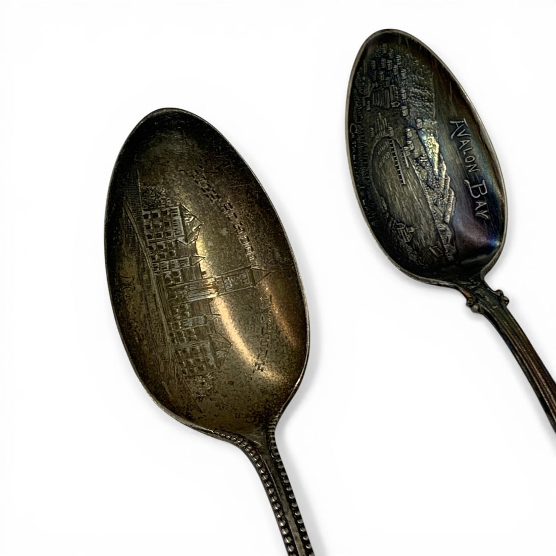 2 Vintage Sterling Silver Advertisement Spoons - 2