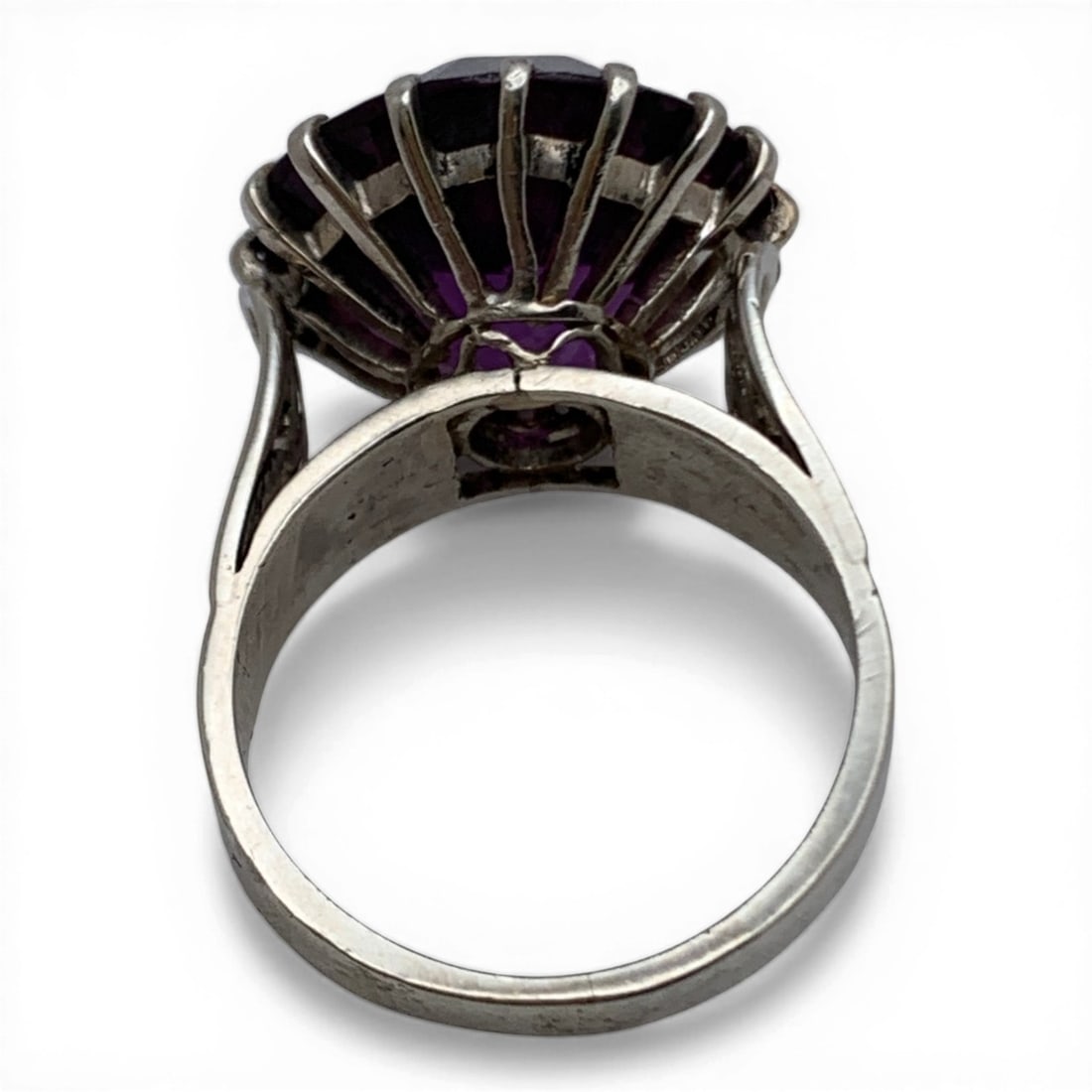 Silver Ring With Large Purple Sapphire - 3