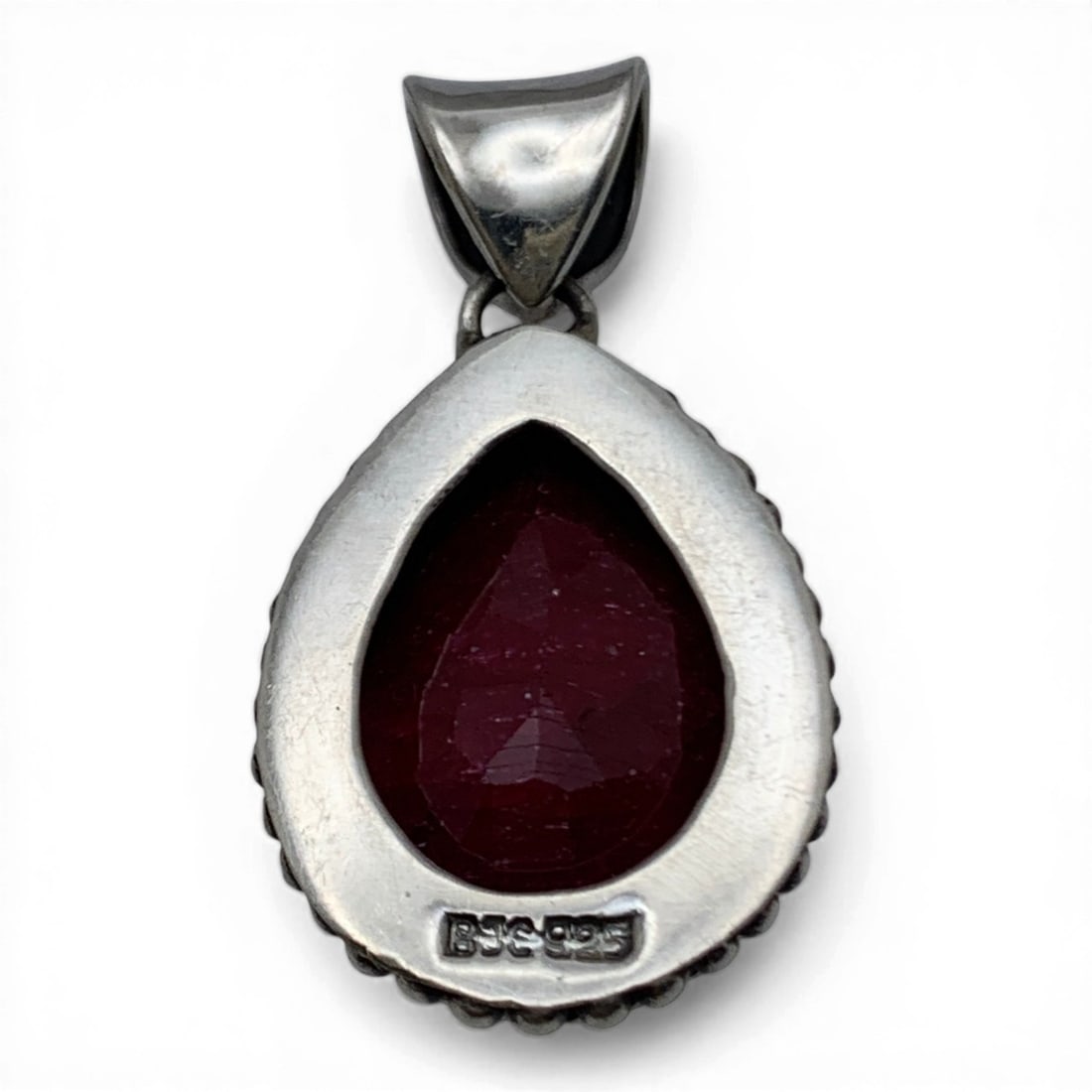 Sterling Silver & Large Ruby Pendant - 2