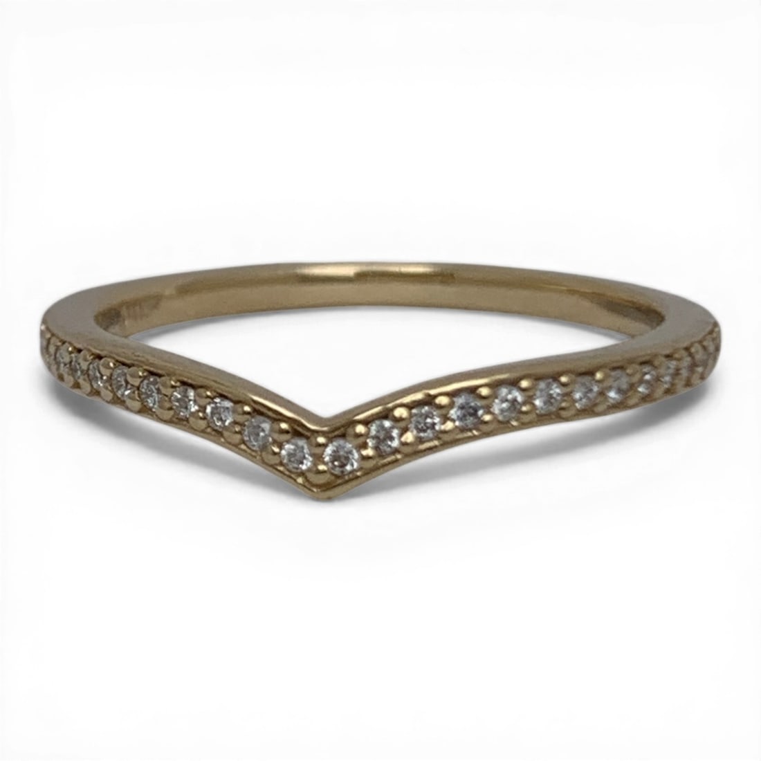 Vintage 14k Yellow Gold & Diamond Ring: Vintage 14k Yellow Gold Ring Featuring 28 Round Cut Diamonds Approx. 0.01ct Each. Approx 0.28ctw Of DiamondsMarked 14k - Size 7 - 1.2 DwtGemstones Tested With Presidium Gem Tester Il - Berners Does No