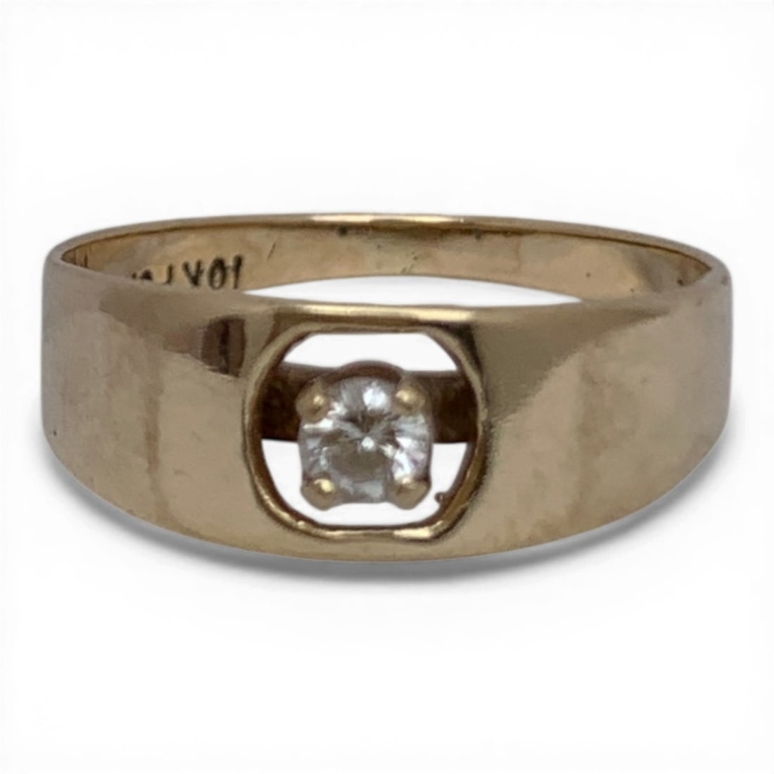 10k Yellow Gold & Solitaire Diamond Ring (1 of 5)