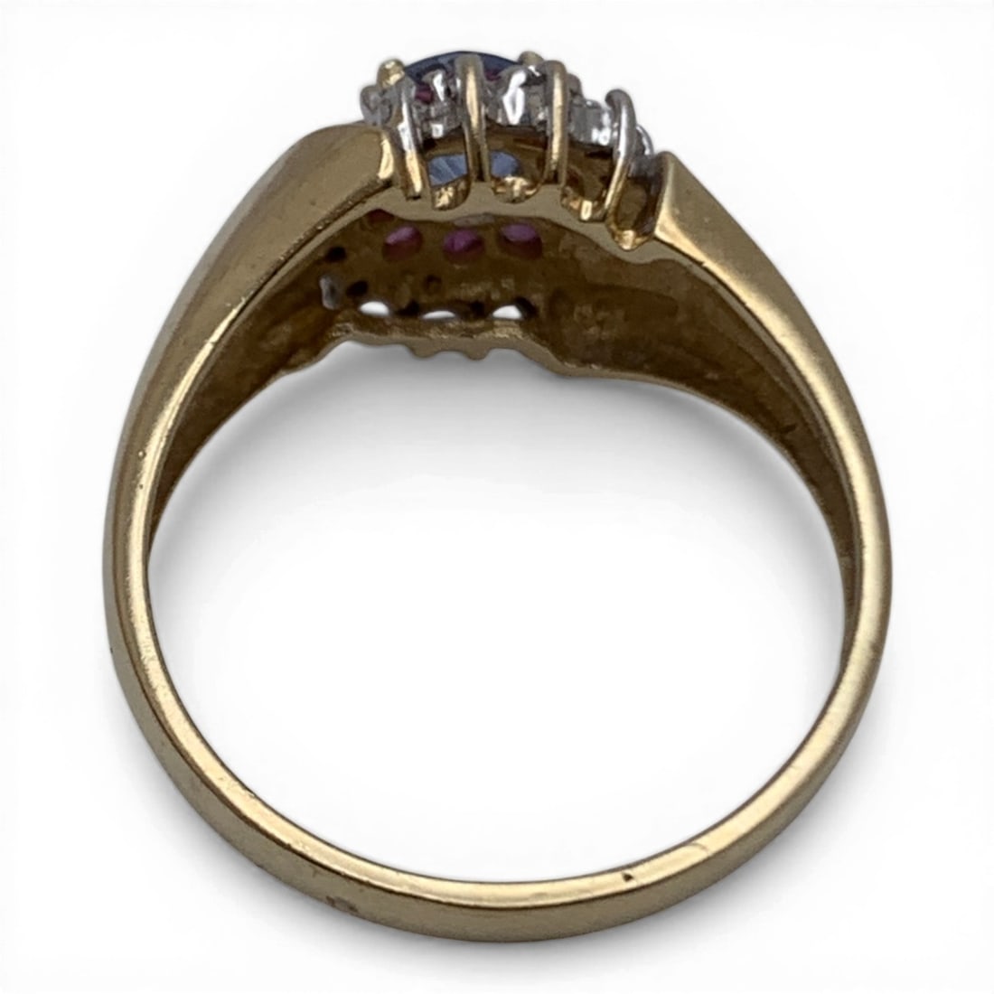 10k Gold Sapphire Ruby & Diamond Ring - 3