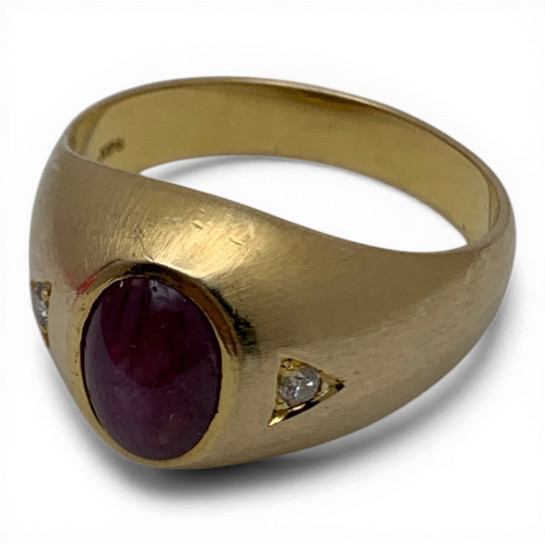 14k Yellow Gold Diamond & Ruby Ring - 2