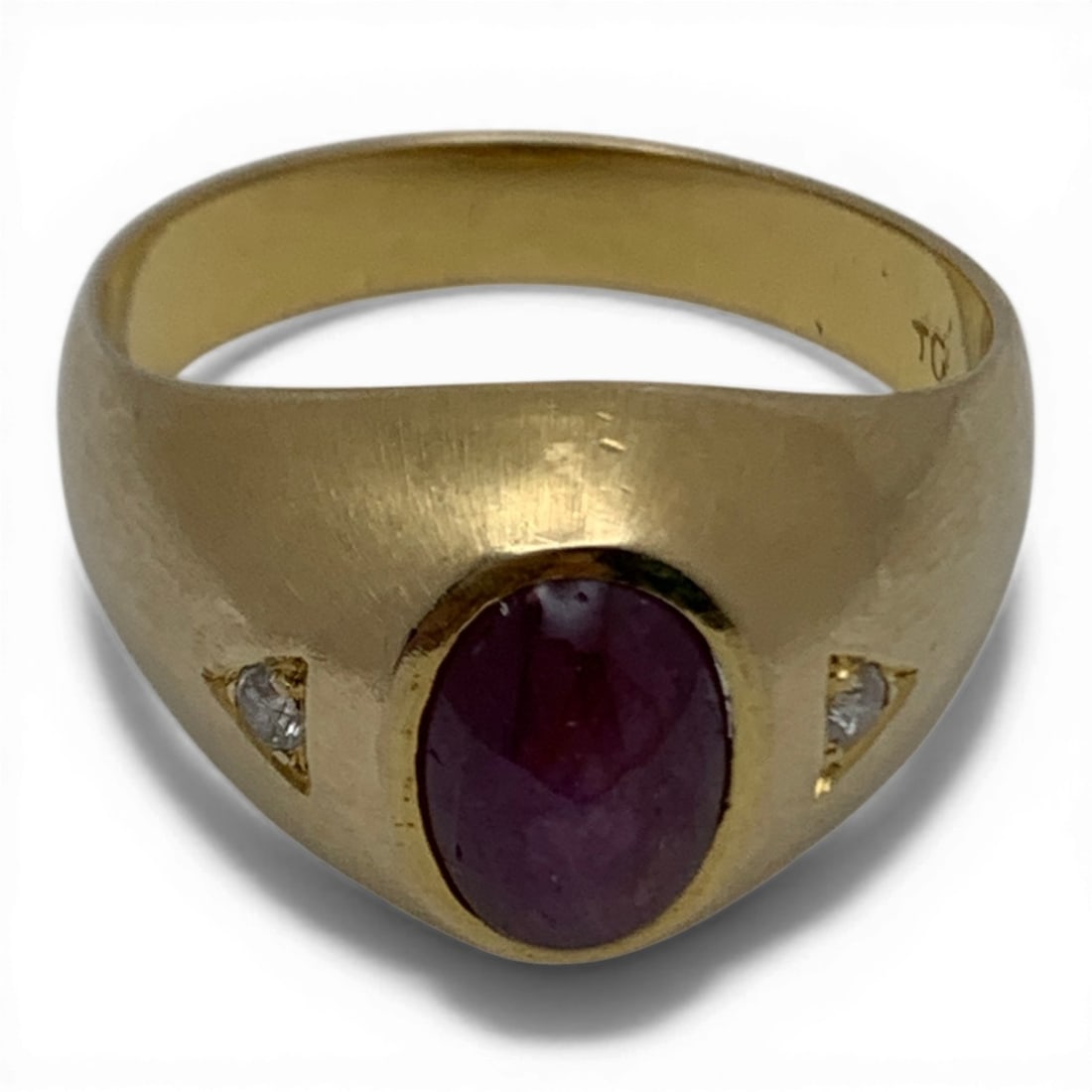 14k Yellow Gold Diamond & Ruby Ring - 5