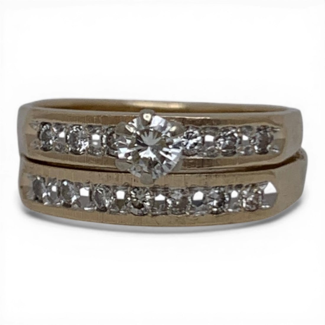 14k Yellow Gold & Diamond Wedding Set (1 of 5)