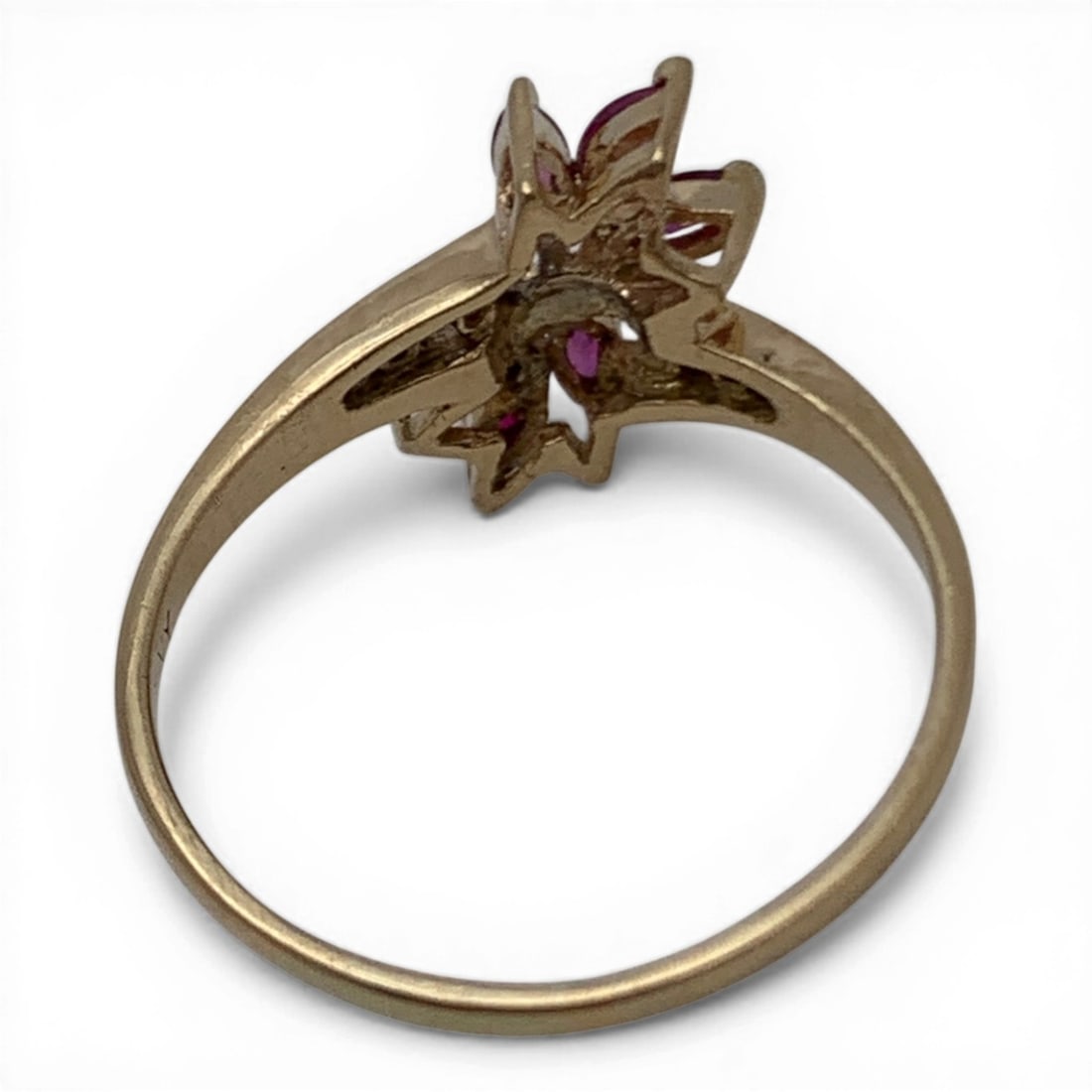 14k Yellow Gold Diamond & Ruby Ring - 3