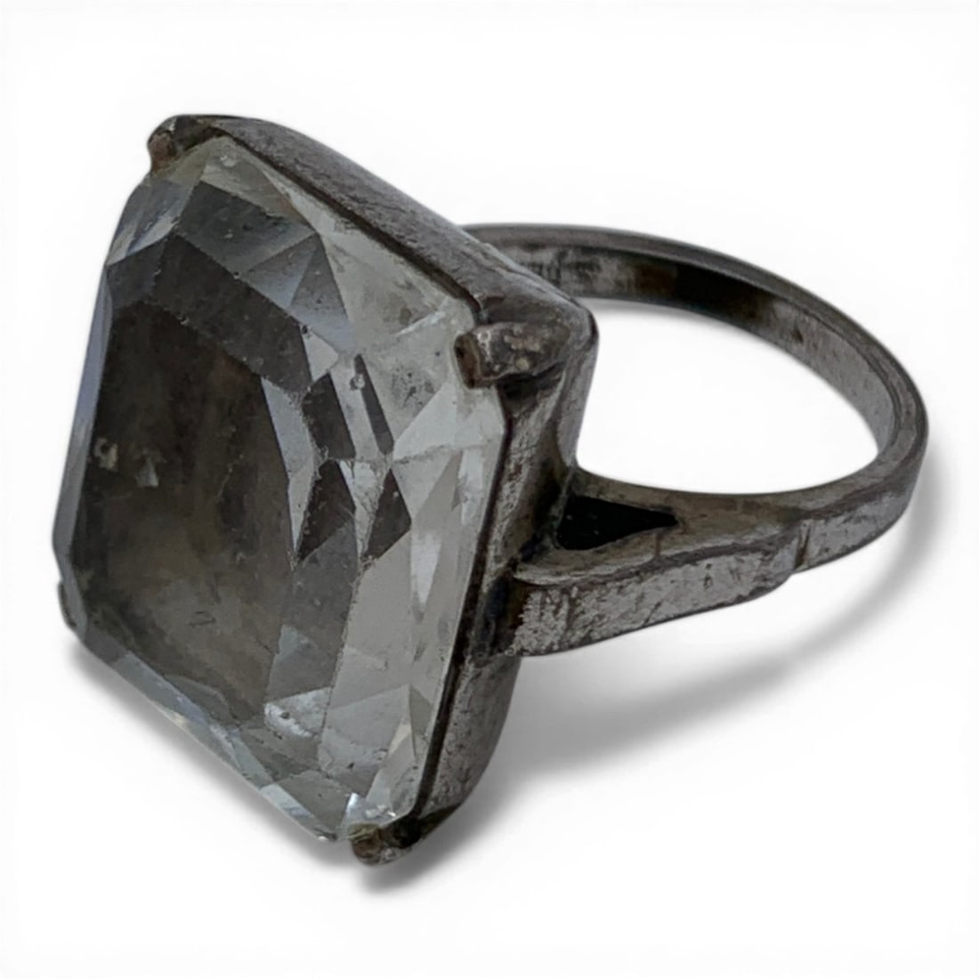 Sterling Silver & Clear Stone Ring - 2