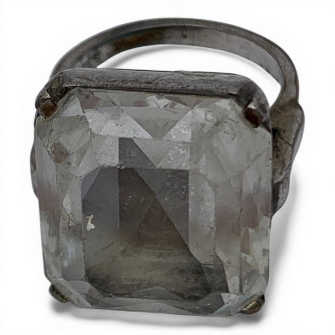 Sterling Silver & Clear Stone Ring - 5