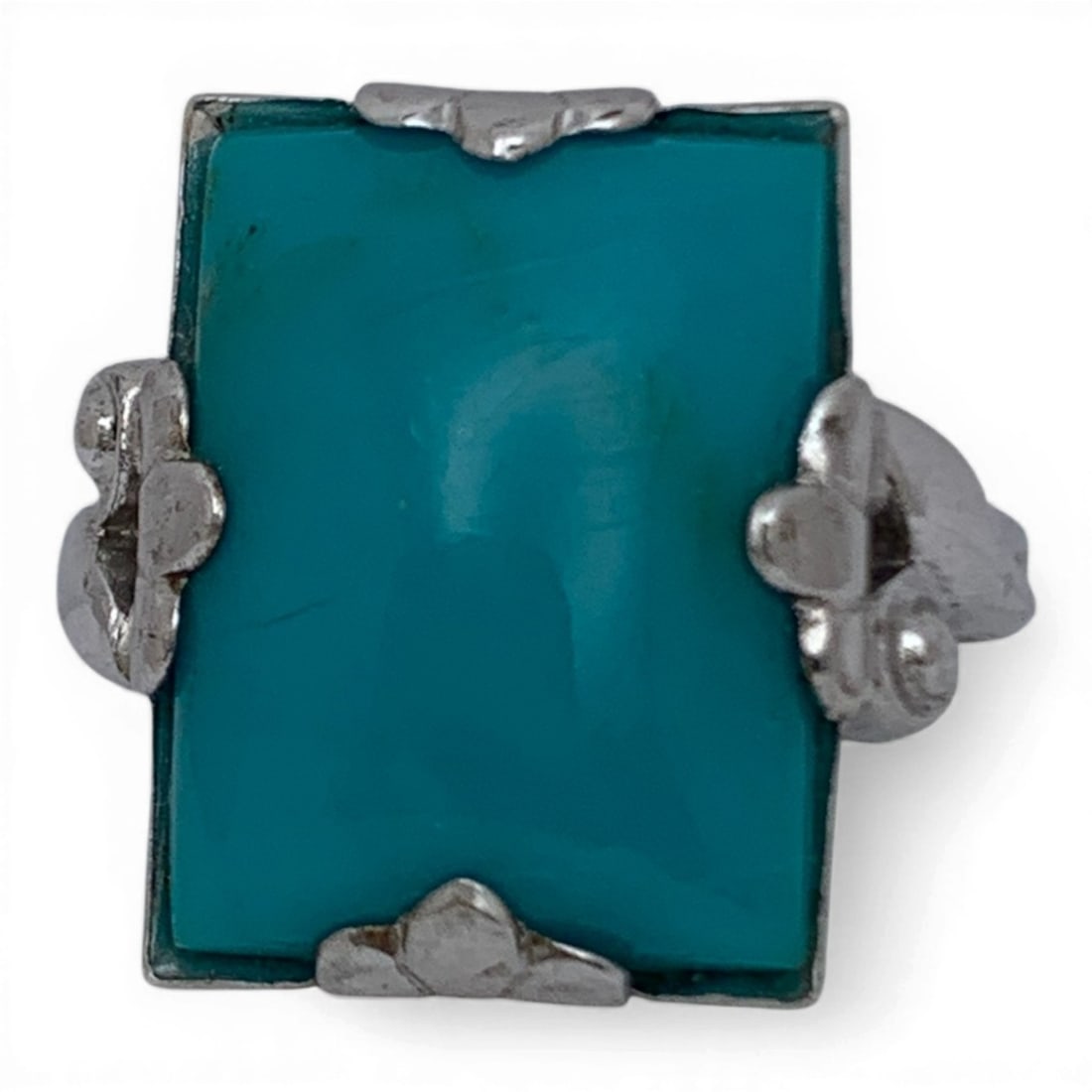 Sterling Silver & Blue Stone Ring (1 of 6)