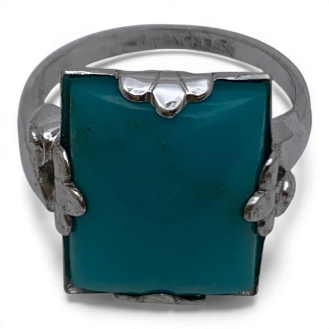 Sterling Silver & Blue Stone Ring - 5