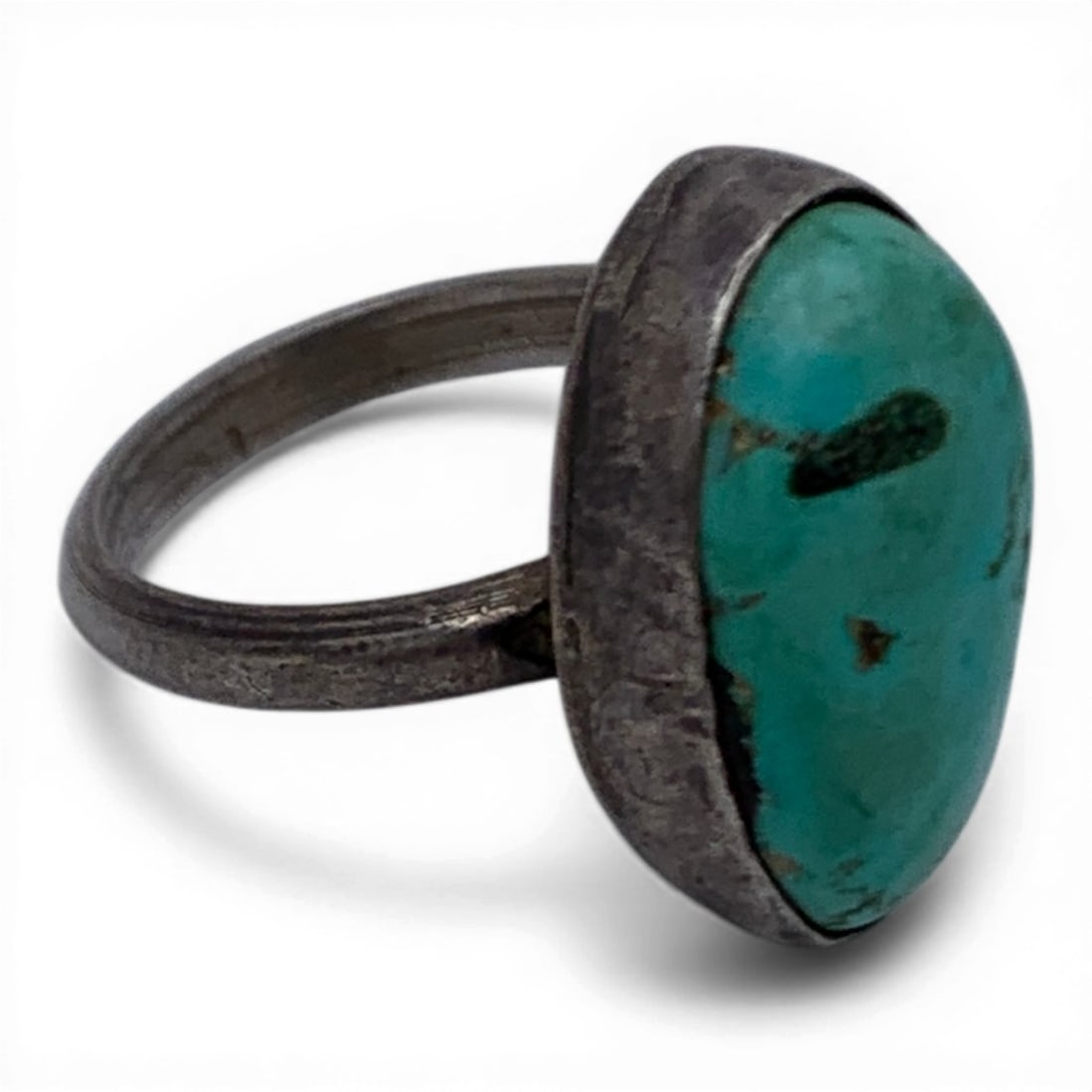 Silver & Turquoise Stone Ring - 4