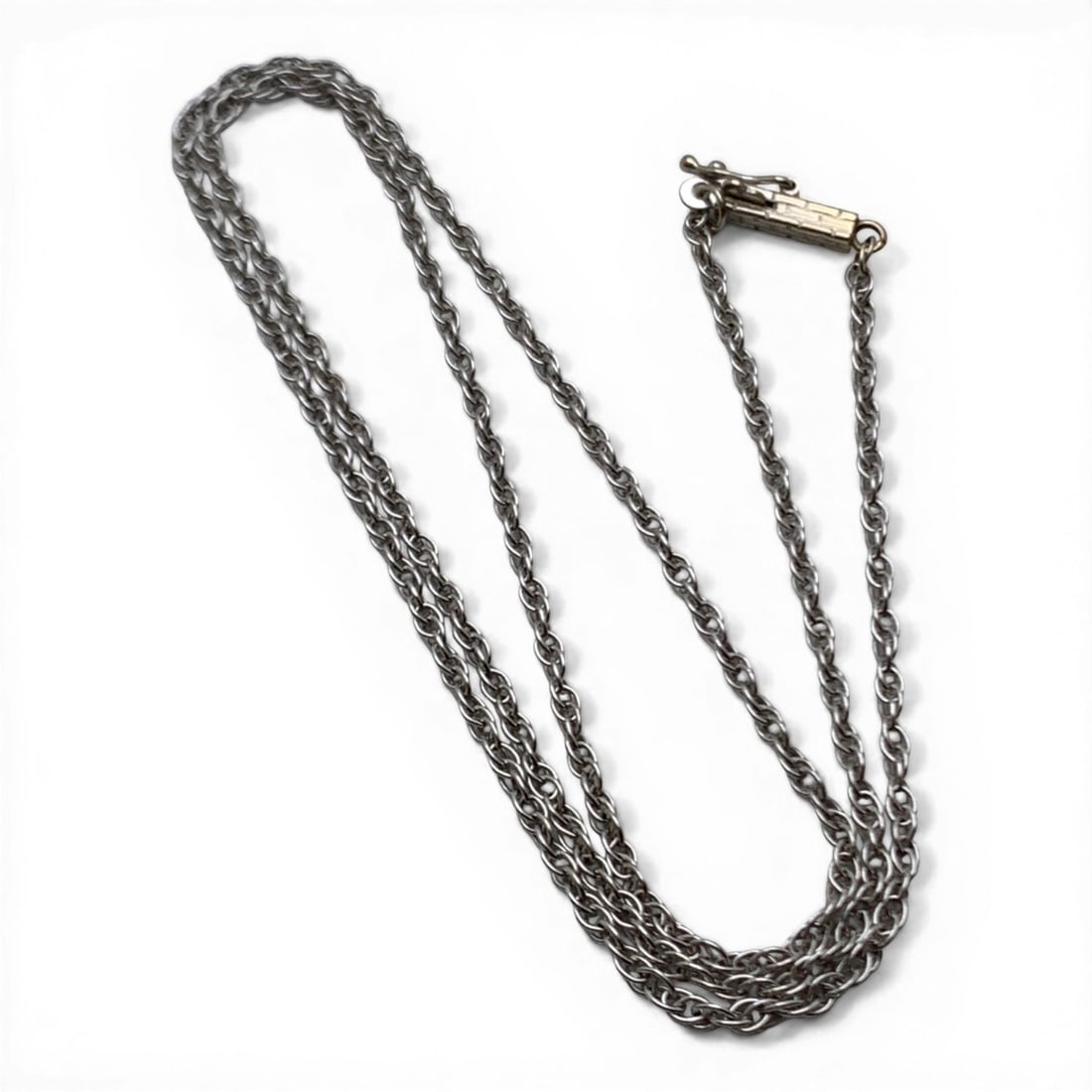 14k White Gold Chain Necklace: Marked 14k - 17 1/4" Long - 2.2 Dwt