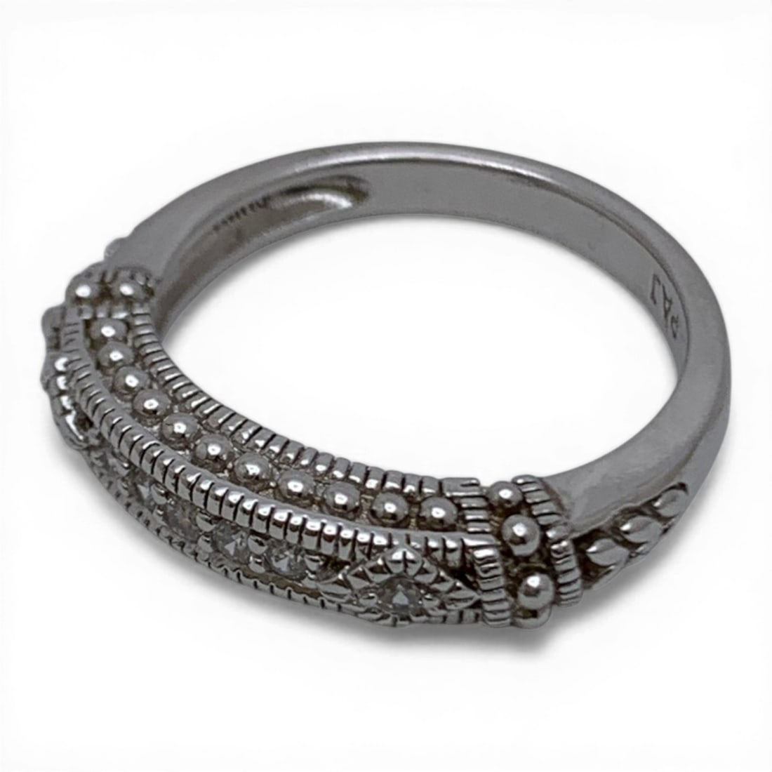 Sterling Silver & Clear Stone Ring - 2