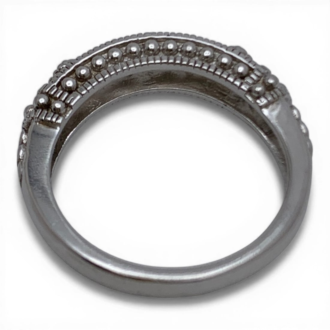 Sterling Silver & Clear Stone Ring - 3