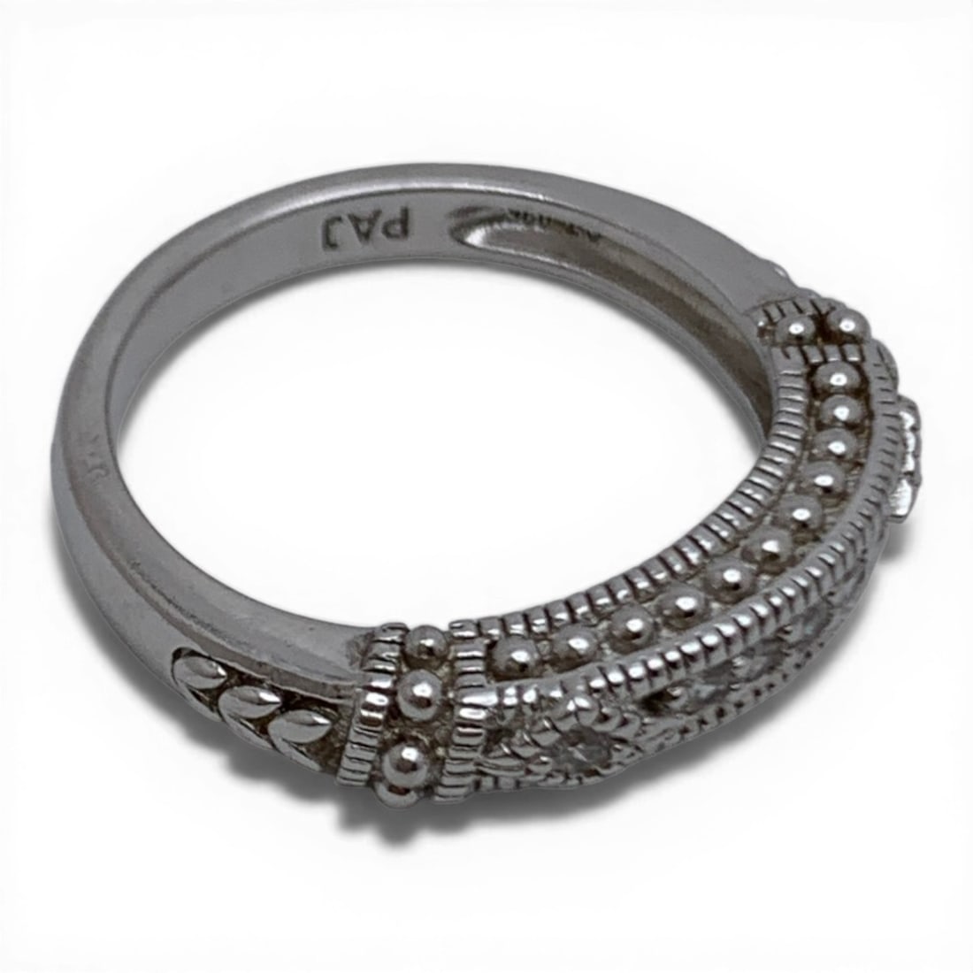 Sterling Silver & Clear Stone Ring - 4