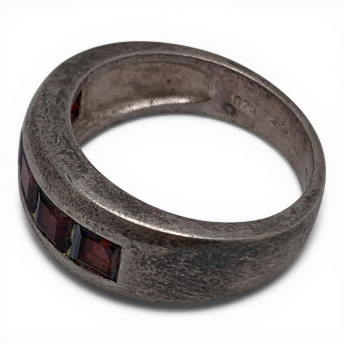 Sterling Silver & Garnet Ring - 2