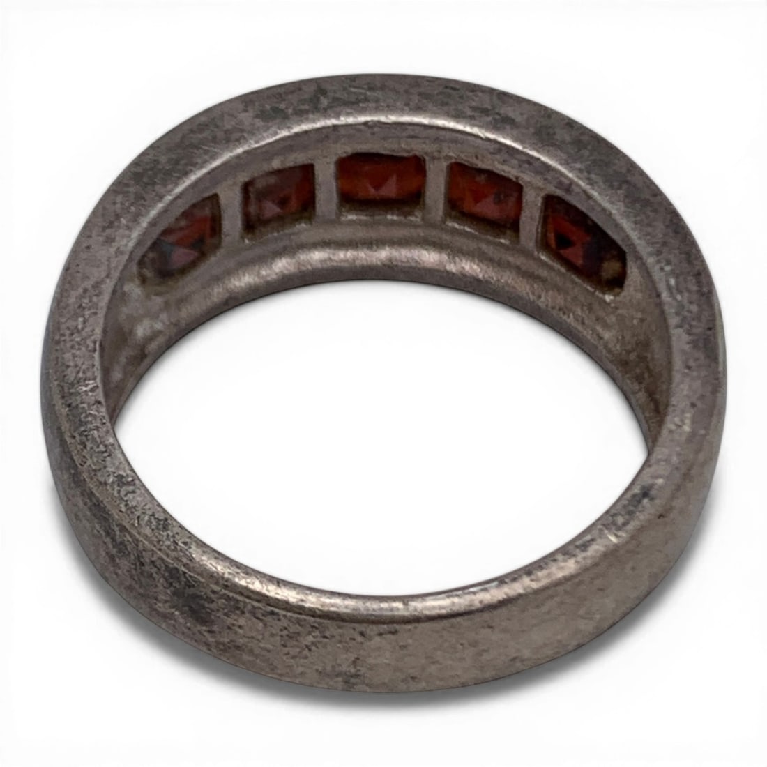 Sterling Silver & Garnet Ring - 3