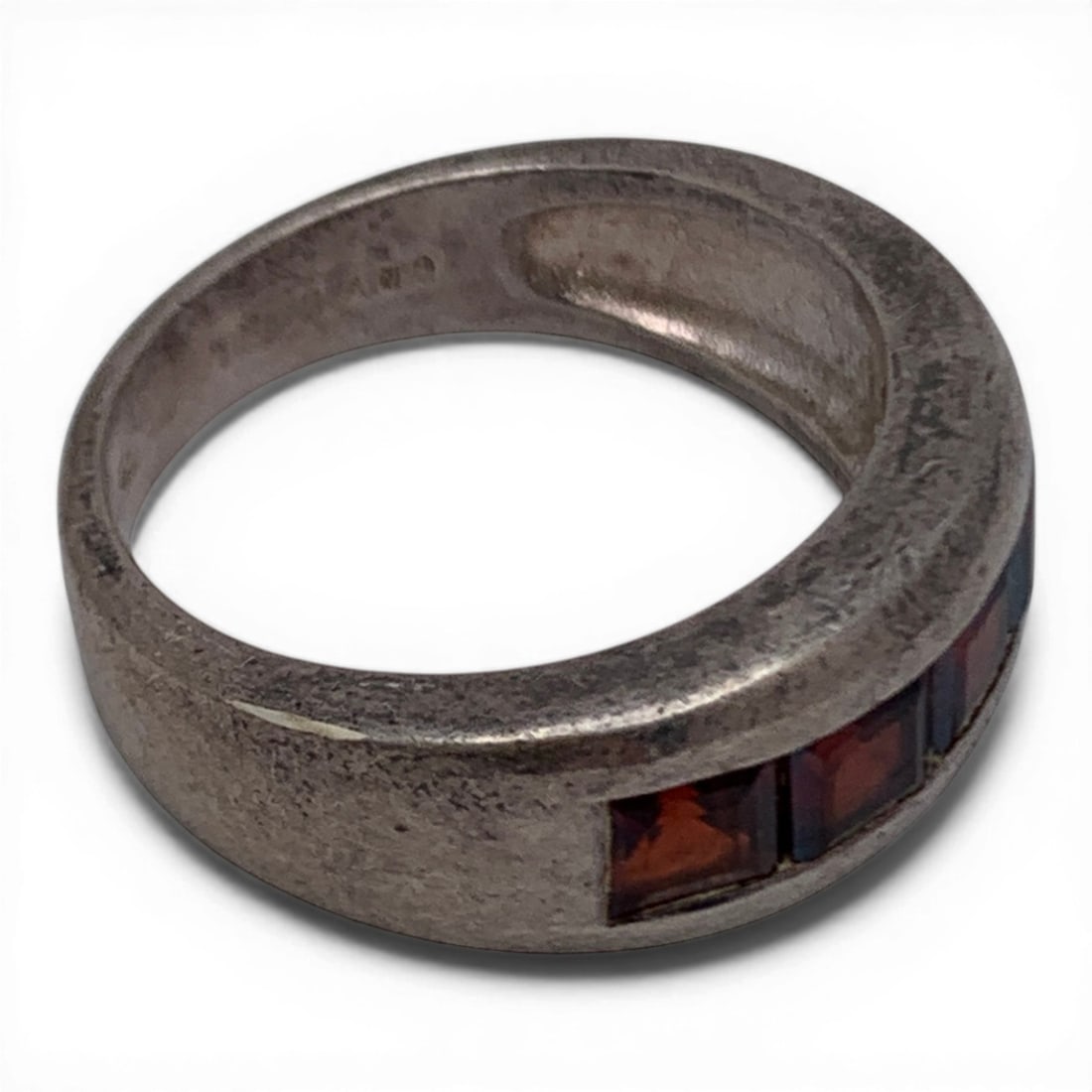 Sterling Silver & Garnet Ring - 4