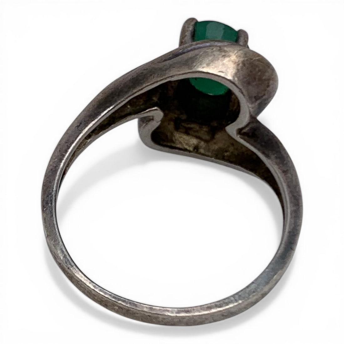 Sterling Silver & Solitaire Emerald Ring - 3