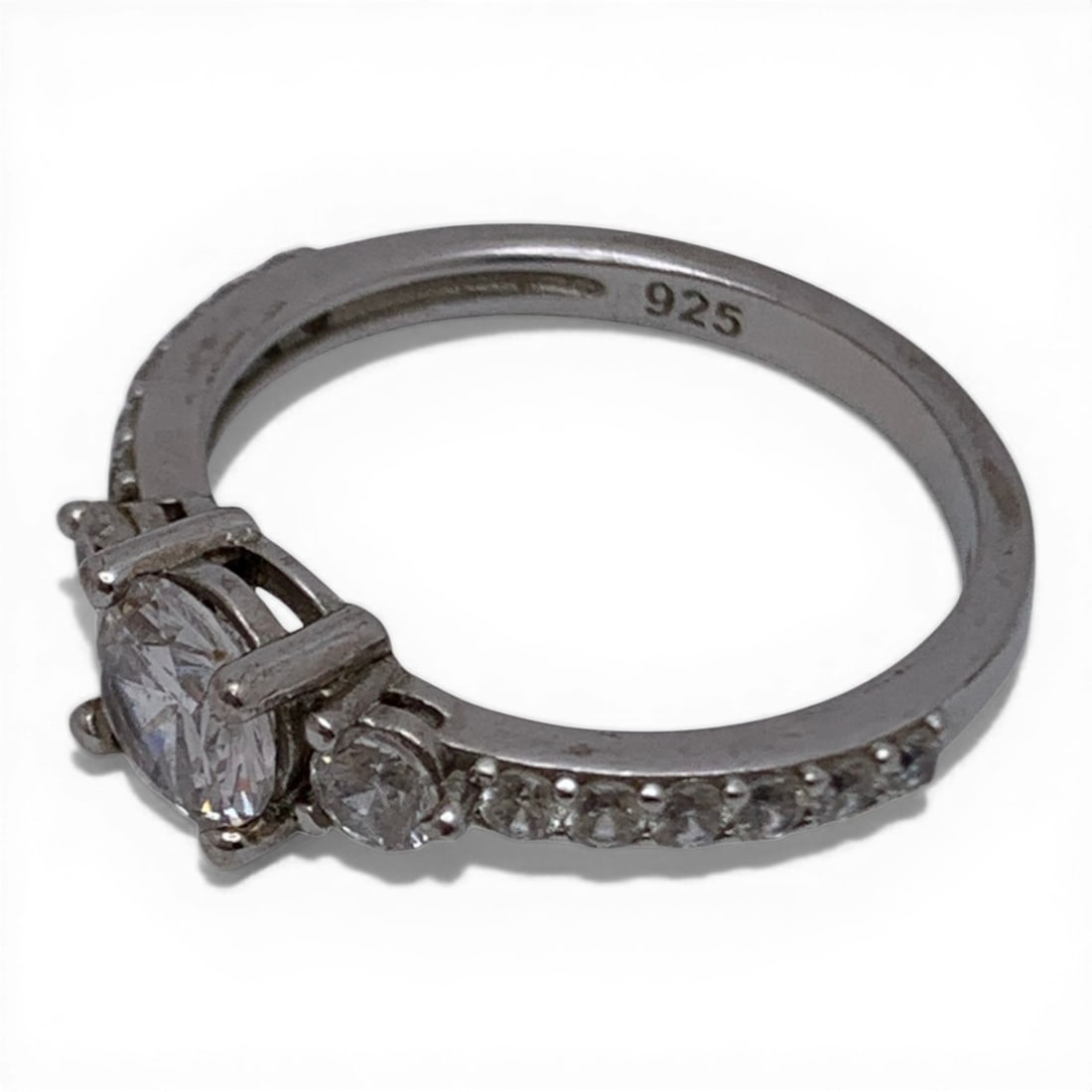 Sterling Silver & Clear Stone Ring - 2