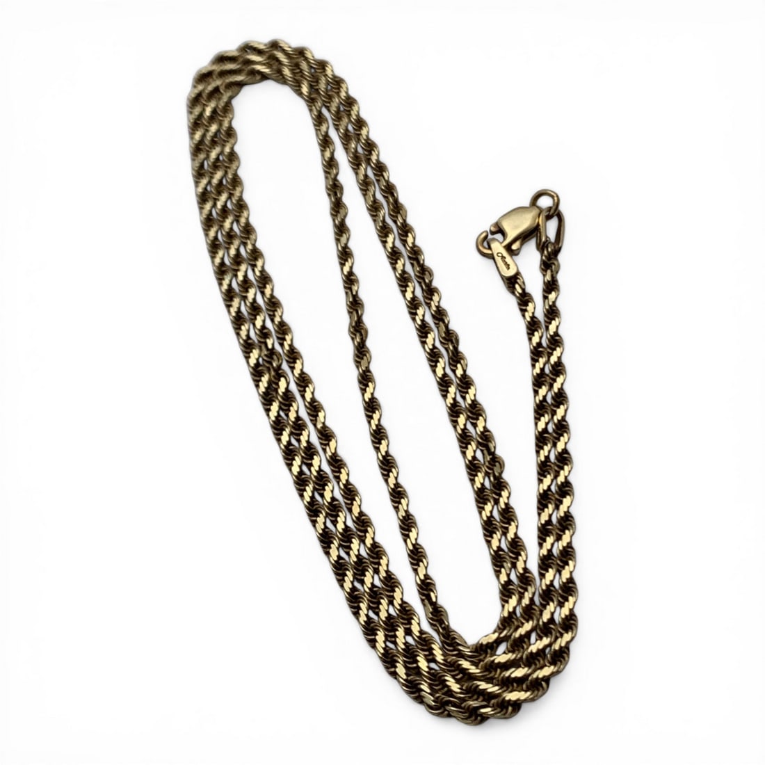 14k Yellow Gold Rope Style Necklace: 14k Yellow Gold Necklace In A Rope Style.Marked 14k - 24 3/4" Long - 5.6 Dwt