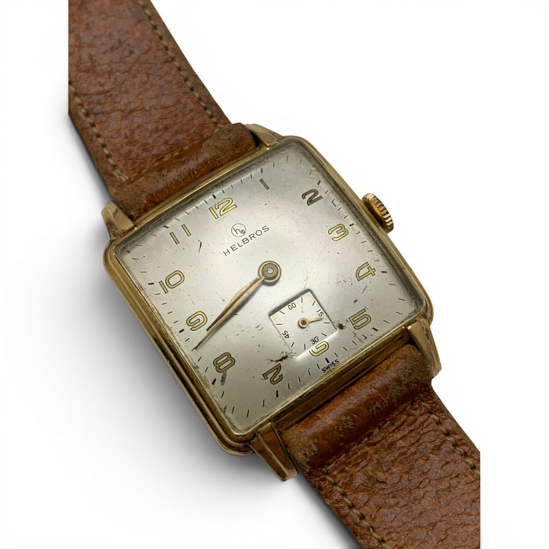 Vintage Men's Helbros Wrist Watch: Marked On Face: Helbros SwissMarked On Back: Base Metal8 5/8" Long - 28.5mm Face Diameter