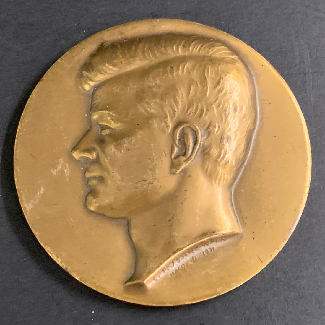 John F. Kennedy Bronze Commemorative Medallion (1 of 4)