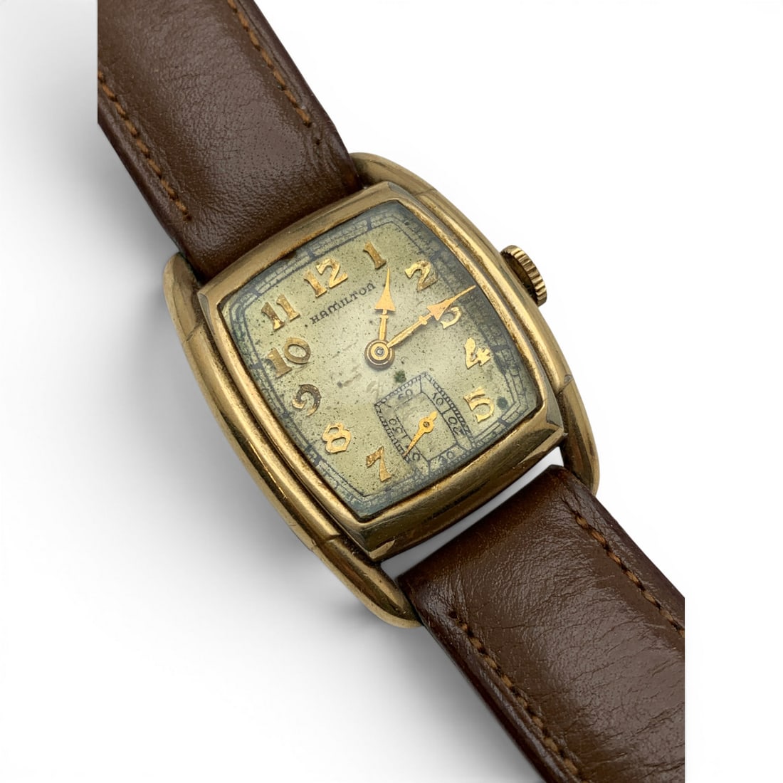 Vintage Hamilton 10k Gold Filled Wrist Watch: Marked On Face: HamiltonMarked On Back: 10k Gold Filled, 19409 5/8" Long - 27.25mm Face Diameter