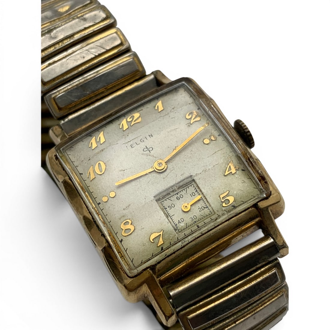 Vintage Elgin Stretch Band Wrist Watch: Marked On Face: ElginMarked On Back: 10k R.g.p. Bezel, Stainless Steel Back25.50mm Face Diameter