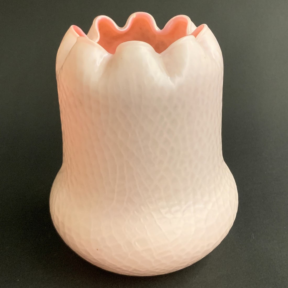 Antique Victorian Peachblow Satin Glass Vase (1 of 4)