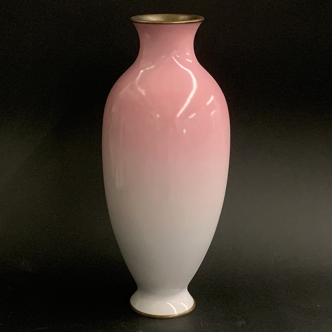 Vintage Brass & Pink Ombre Vase (1 of 5)