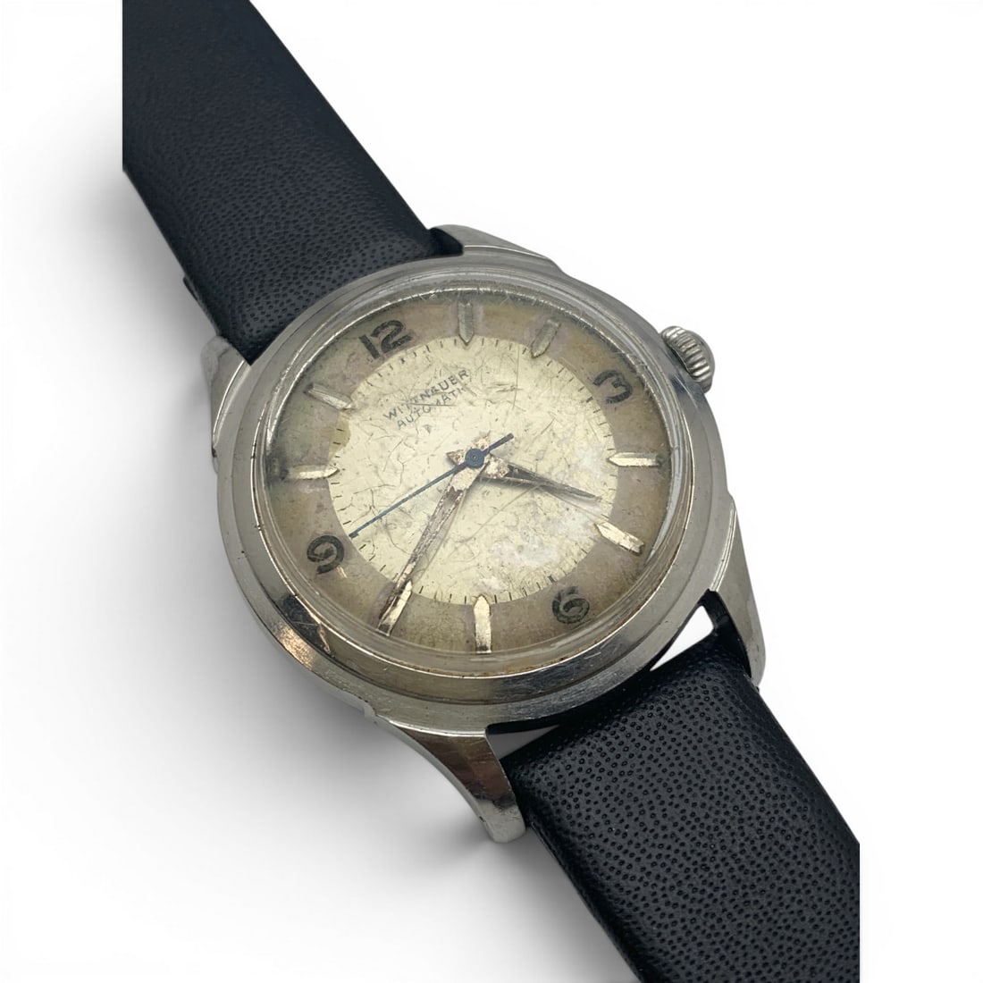 Vintage Wittnauer Swiss Wrist Watch: Marked On Face: Wittnauer, SwissMarked On Band: Genuine Leather9 1/8" Long - 32.50mm Face Diameter