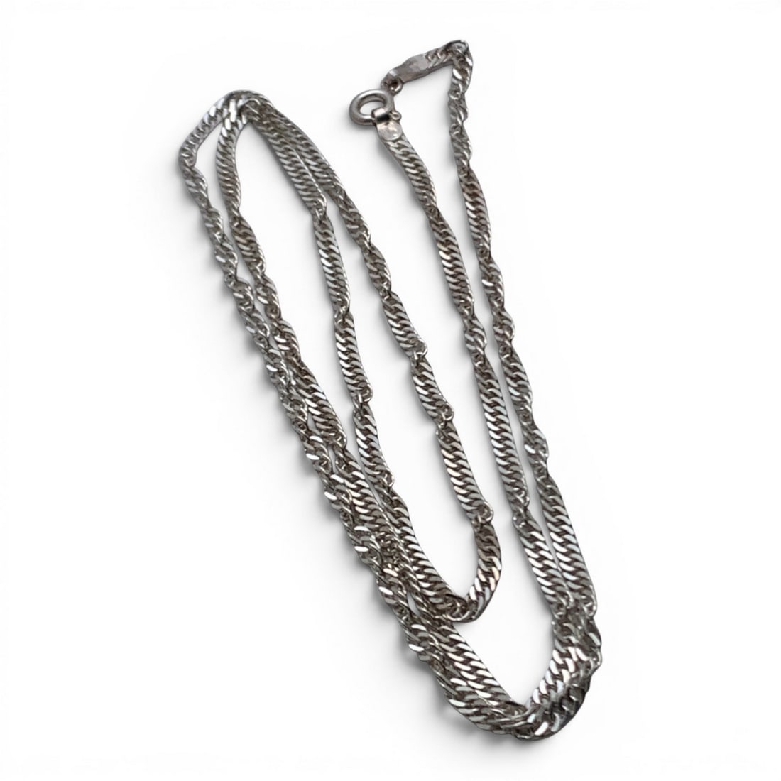 Sterling Silver Italian Box Chain Necklace: Sterling Silver Italian Necklace With A Box Chain Design Marked: 925 - 18" Long - 8.1 Grams