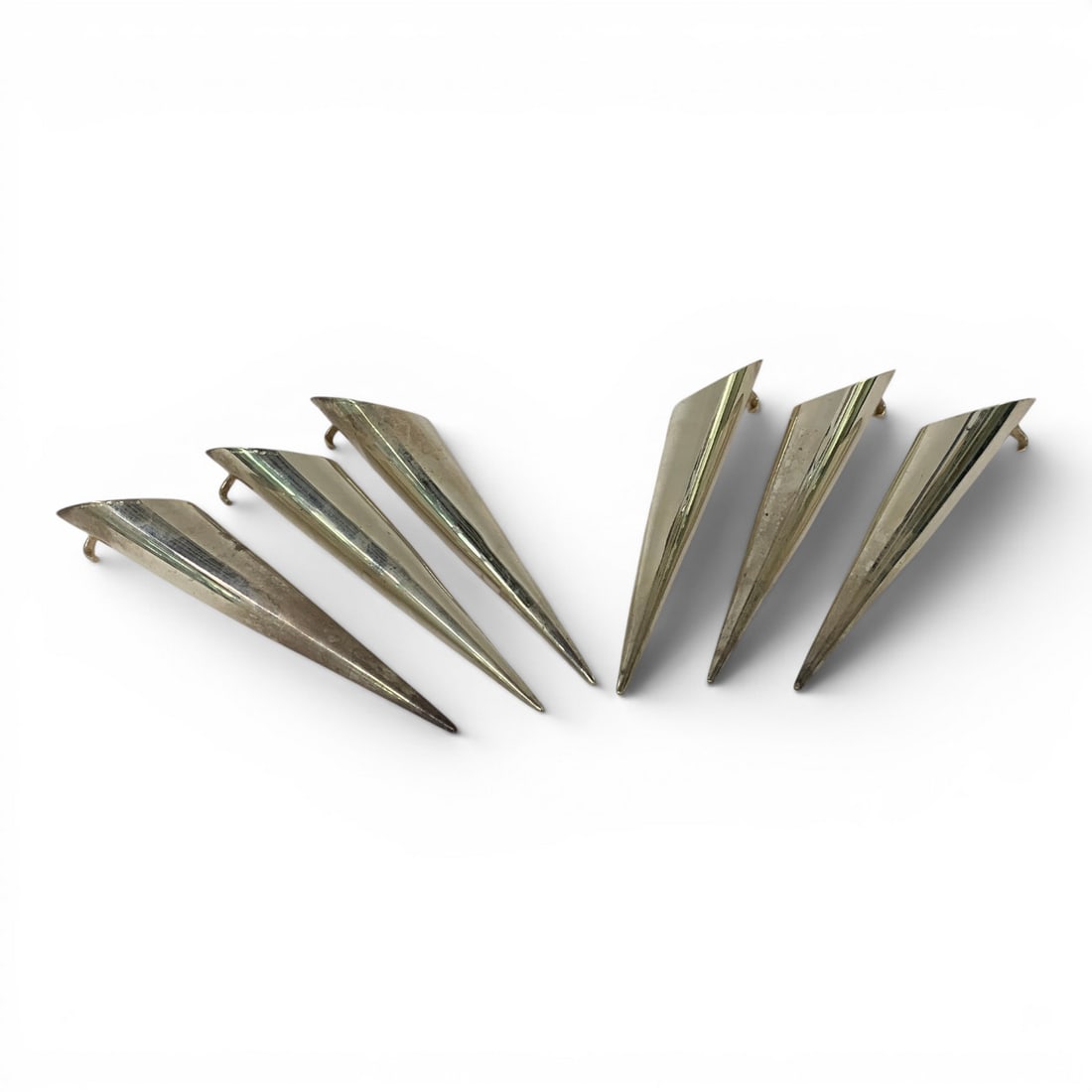 Set Of 6 Pampaloni Sterling Silver Hanging Champa: Marked Near Top Rim: Pampaloni Sterling 925. 7.5" Long. Total Weight: 15.4 Ozt.
