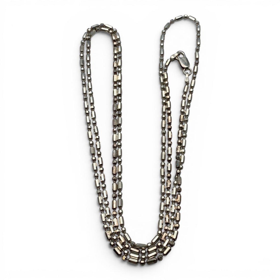 Sterling Silver Italian Necklace: Sterling Silver Italian Necklace Marked: 925 - 40" Long - 14.3 Grams