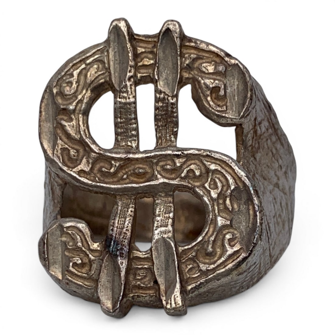Sterling Silver Dollar Sign Ring