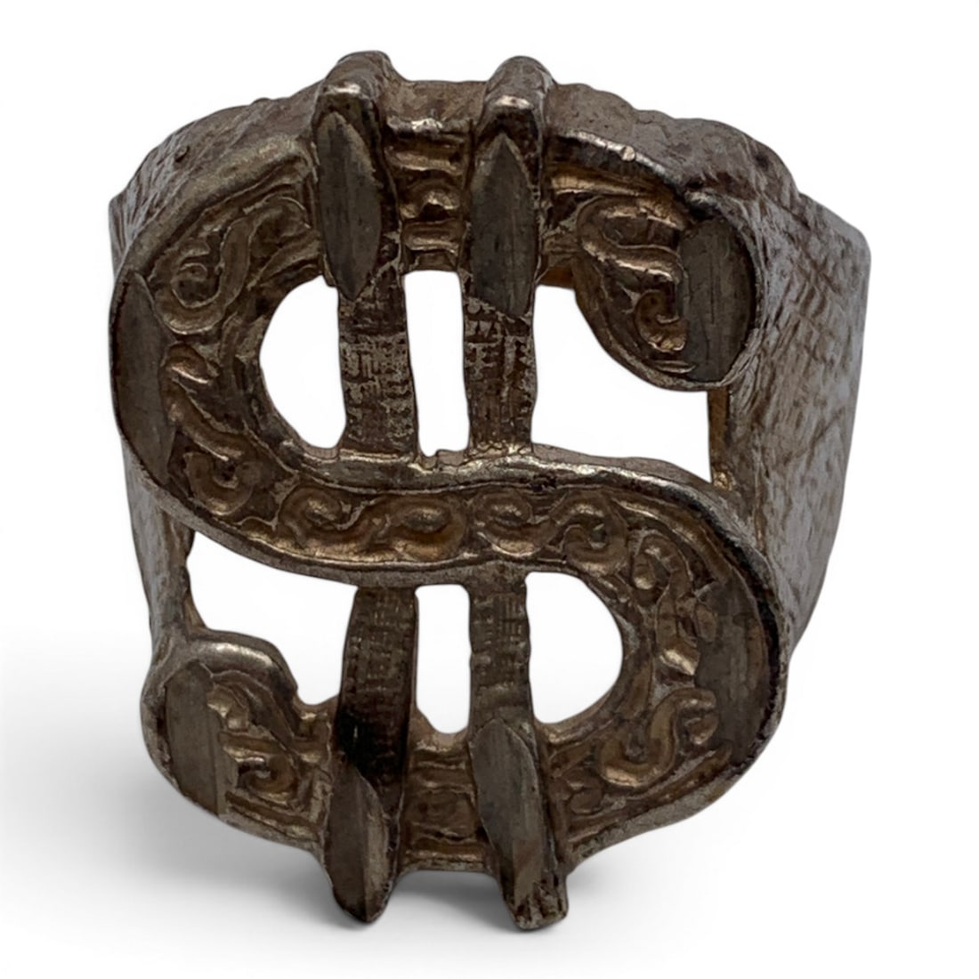 Sterling Silver Dollar Sign Ring - 2