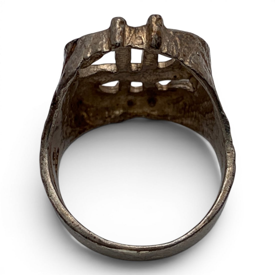 Sterling Silver Dollar Sign Ring - 4