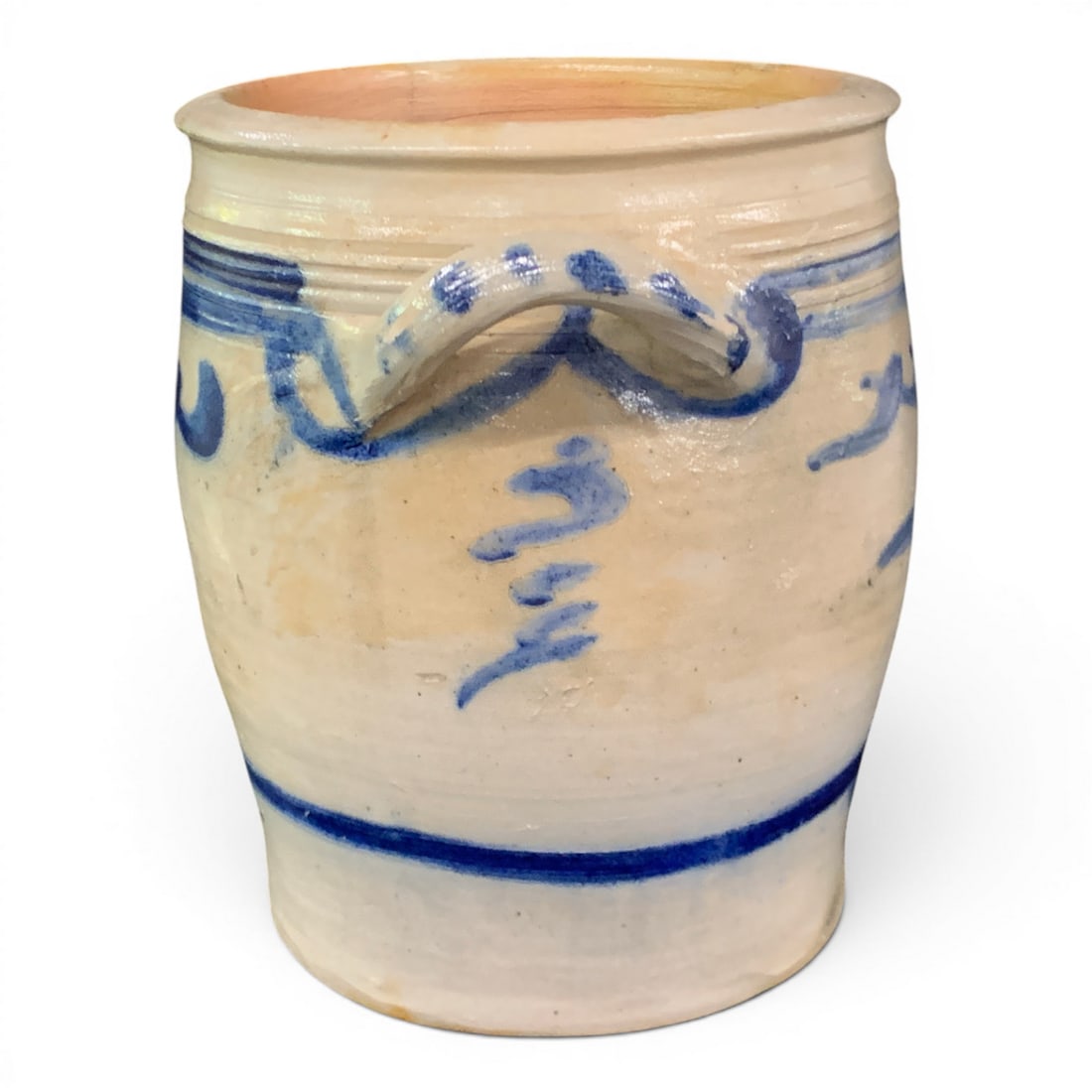 Antique Double Handled Stoneware Crock - 2