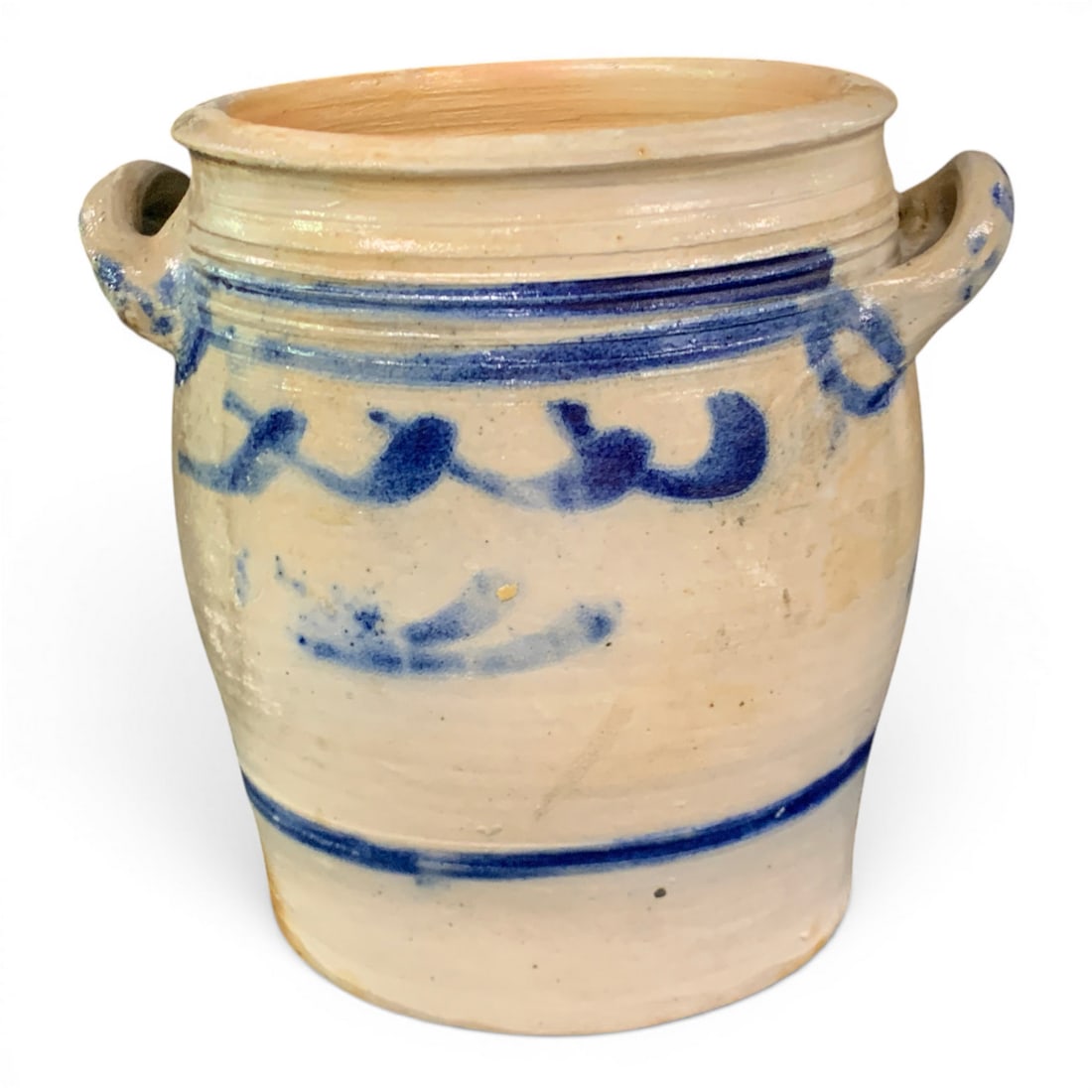 Antique Double Handled Stoneware Crock - 3