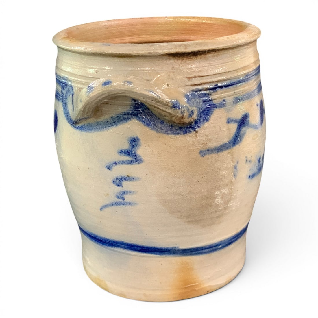 Antique Double Handled Stoneware Crock - 4