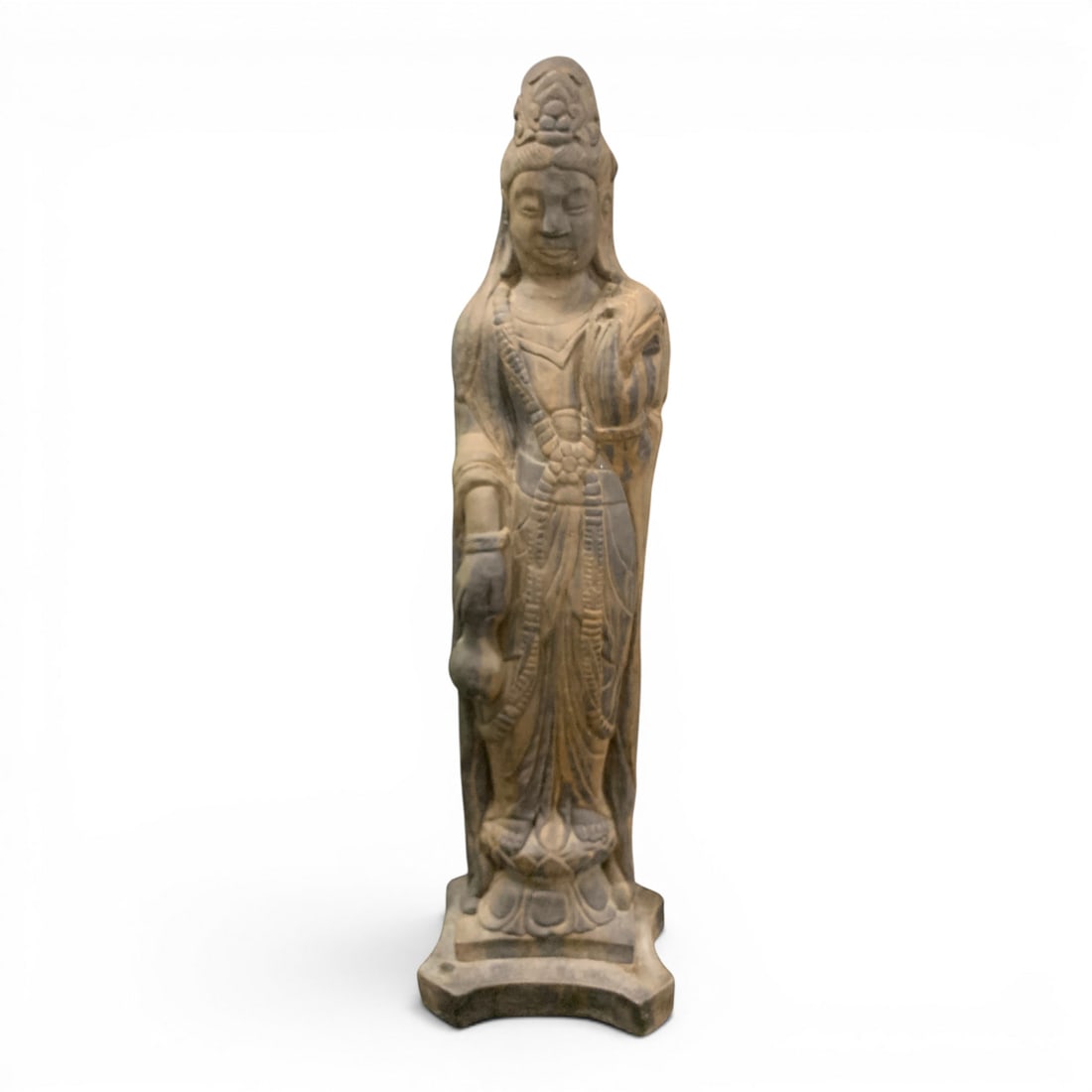 Vintage Stone Figural Statue: Vintage Stone Figural Statue Of A Royal Figure Standing26 1/4" Tall
