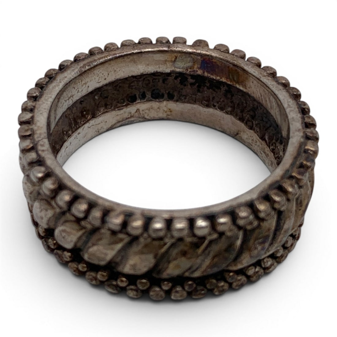 Men's Sterling Silver Textured Ring - 2