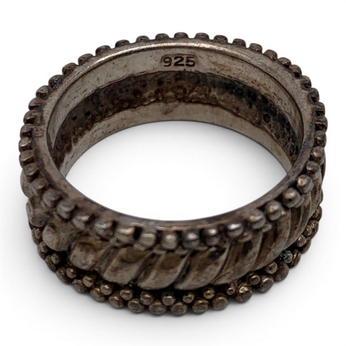 Men's Sterling Silver Textured Ring - 3