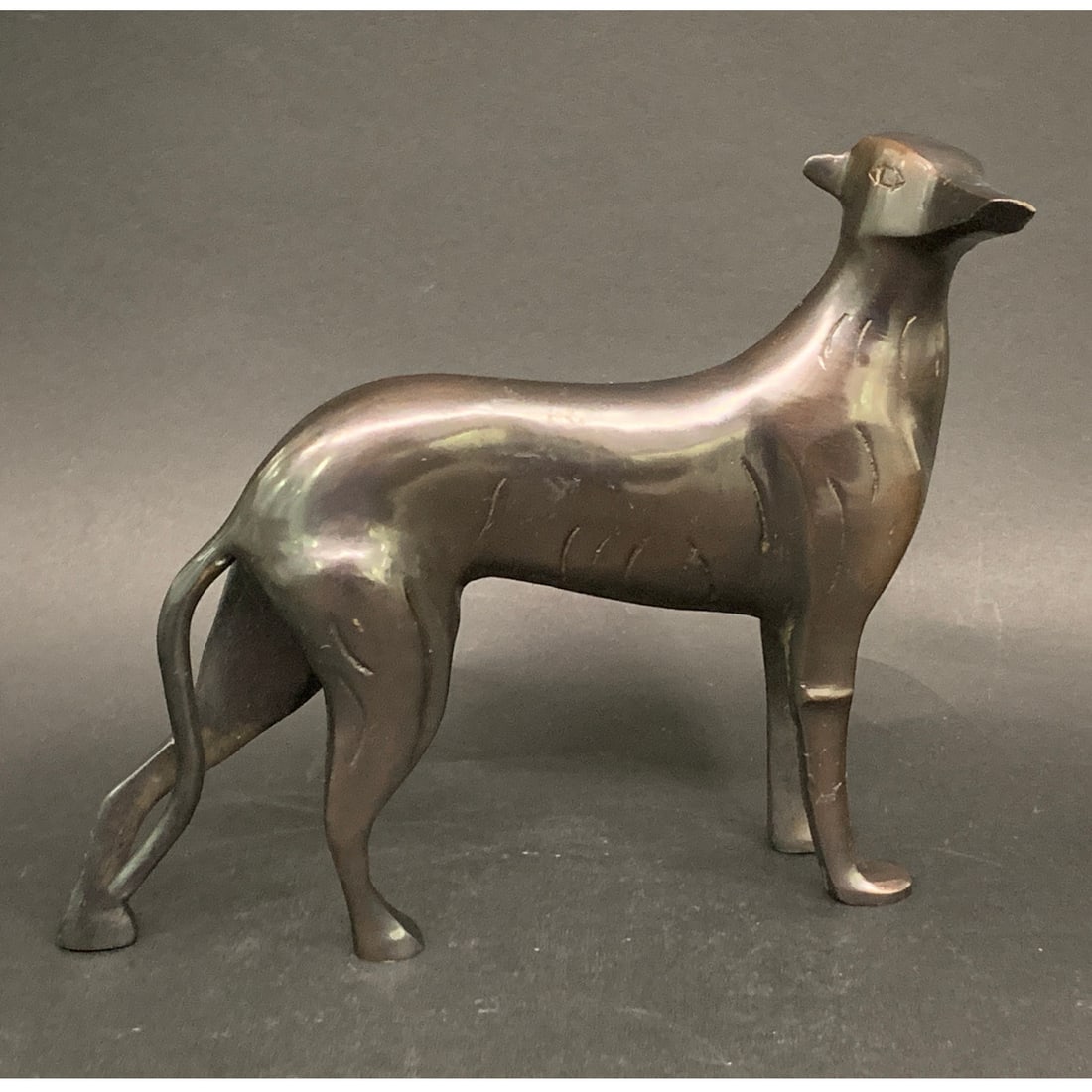 Vintage Bronze Greyhound Dog Sculpture: Vintage Bronze Greyhound Dog Sculpture 6 1/4" Tall, 8" Tall