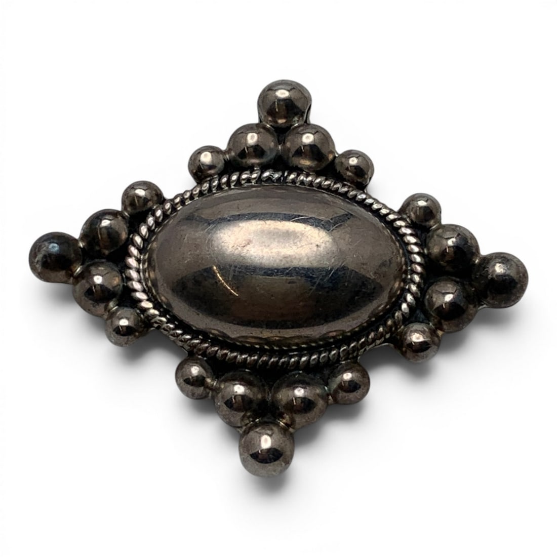 Vintage Mexico Sterling Silver Pendant: Vintage Mexico Sterling Silver Pendant/ PinMarked: 925 - 1 3/4" Long - 14.8 Grams